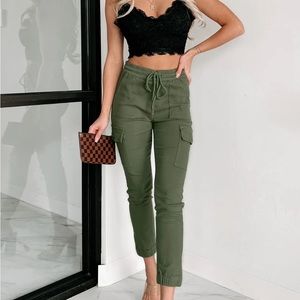 Cargo joggers, olive, small